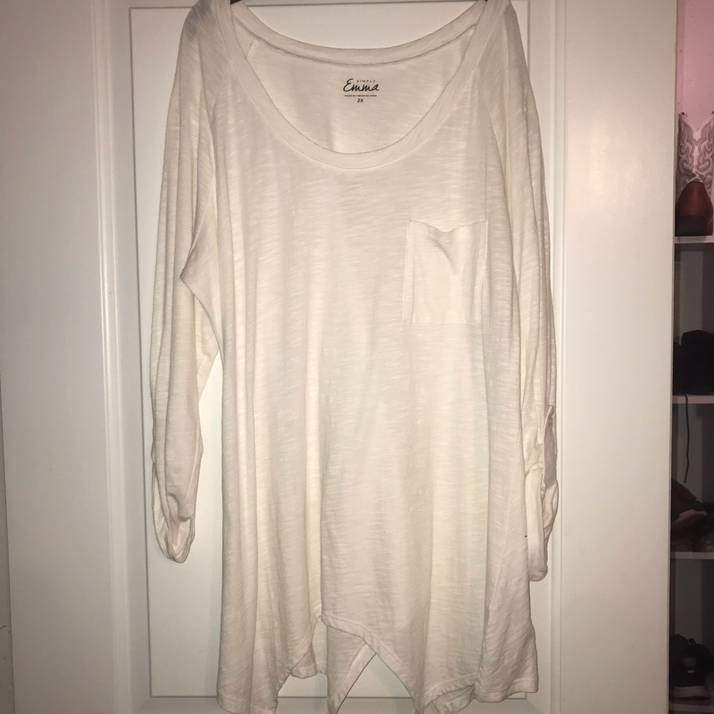 I see threw -  CREAM WHITE LONG SLEEVE
